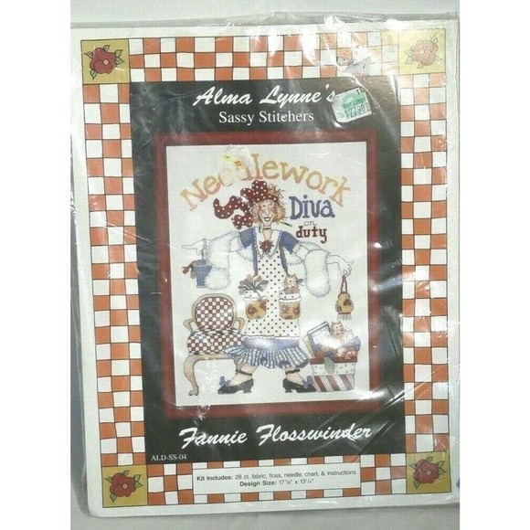 Sassy Stitchers Cross Stitch Kit NEEDLEWORK DIVA ON DUTY  SS-04 - Picture 1 of 3